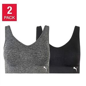 Puma Black and Gray Sports Bra Duo